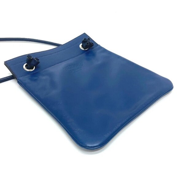 HERMES Leather Arine Mini Pochette Shoulder Bag Swift blue/SilverHardware - Picture 8 of 13